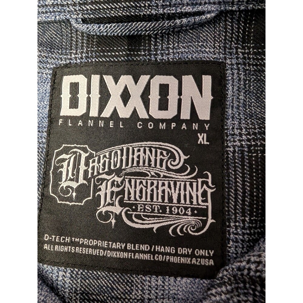 Dixxon Dago Dane Engraving Limited Edition Flannel Shirt Mens XL Black Gray - Picture 3 of 9